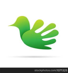 Vector sign bird in abstract shape
