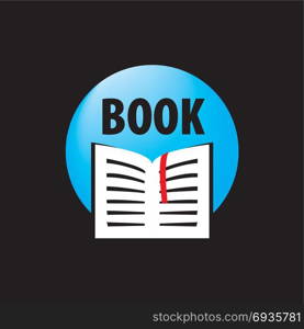 Vector sign book. Abstract logo of books and knowledge. Illustration, vector template