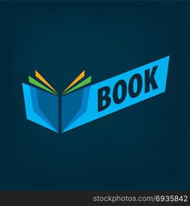 Vector sign book. Abstract logo of books and knowledge. Illustration, vector template