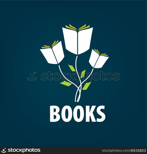 Vector sign book. Abstract logo of books and knowledge. Illustration, vector template