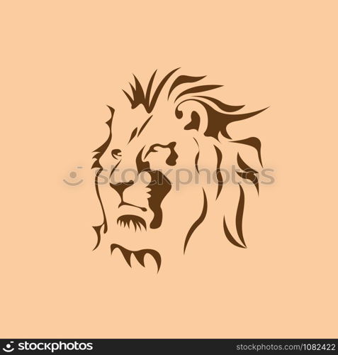 Vector sign brown lion