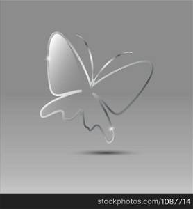 Vector sign Butterfly glass and metal