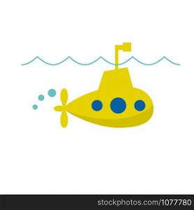Vector sign cheerful submarine