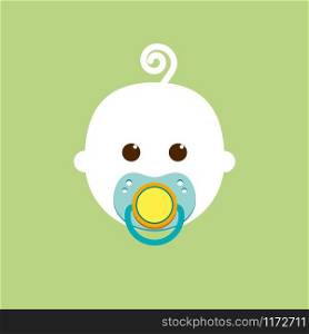 Vector sign child with pacifier