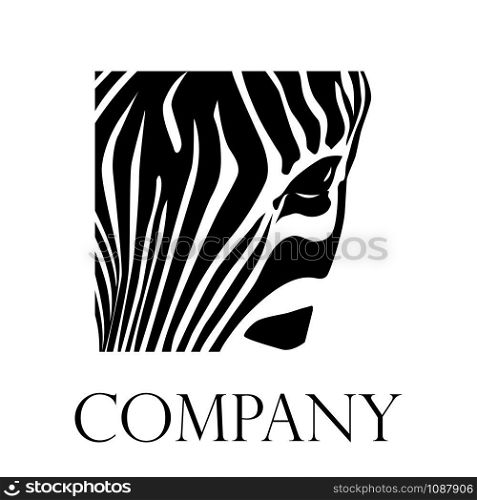 Vector sign Closeup zebra