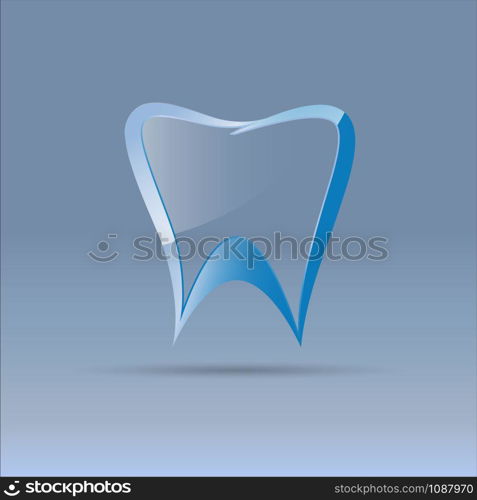 Vector sign dental on blue background