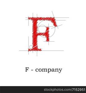 Vector sign design letter F