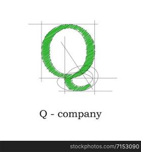 Vector sign design letter Q