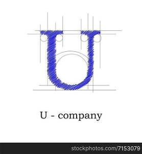 Vector sign design letter U