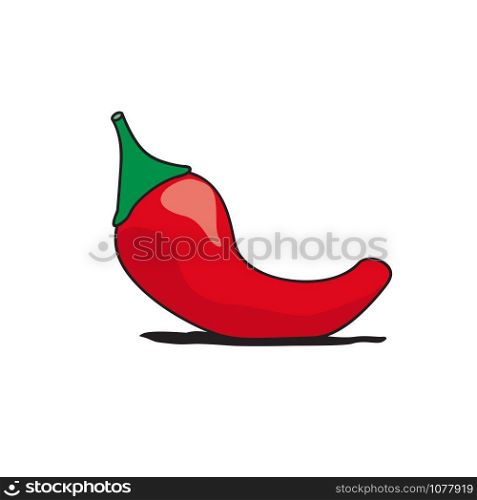 Vector sign drawing red chili
