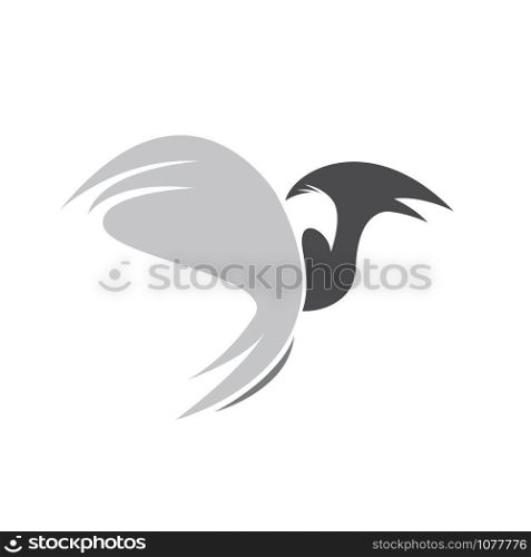 Vector sign eagle in flight