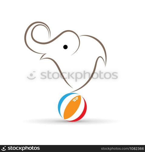 Vector sign elephant juggler