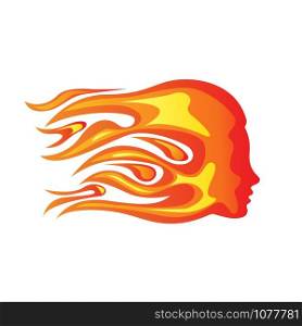 Vector sign fiery woman, concept of passion