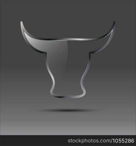 Vector sign glass and metal bull