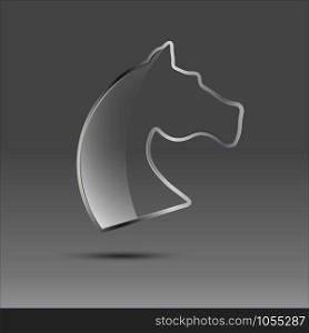 Vector sign glass and metal horse