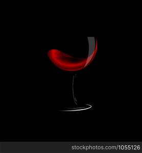 Vector sign glass of wine