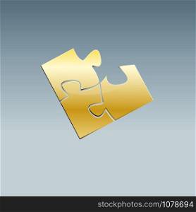Vector sign golden puzzle