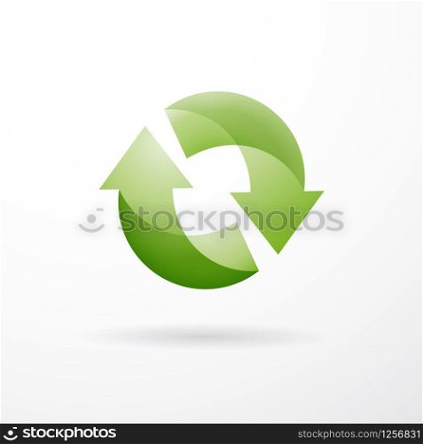 Vector sign green recycling with arrows