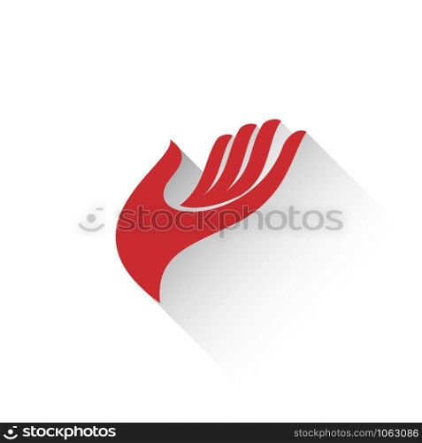 Vector sign hand, flat design