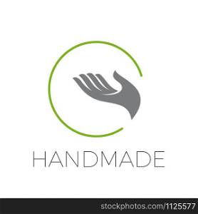 vector sign handmade. hand in abstract shapes