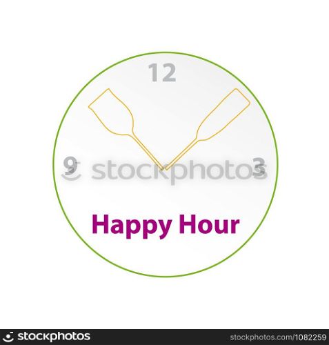 Vector sign Happy hour, restaurant