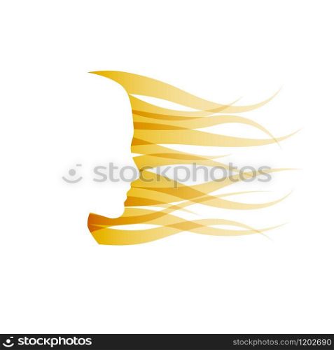 Vector sign head, blonde hair in the wind