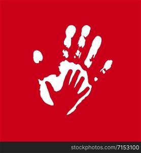 Vector sign imprint and child&rsquo;s hand