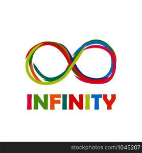 Vector sign infinity. Written with colored markers