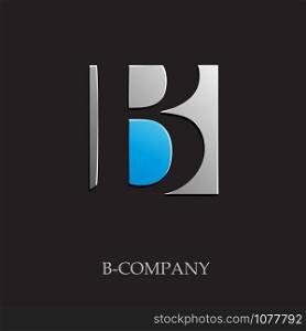 Vector sign initial letter B on black background