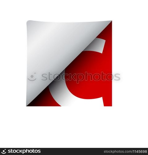 vector sign label letter C