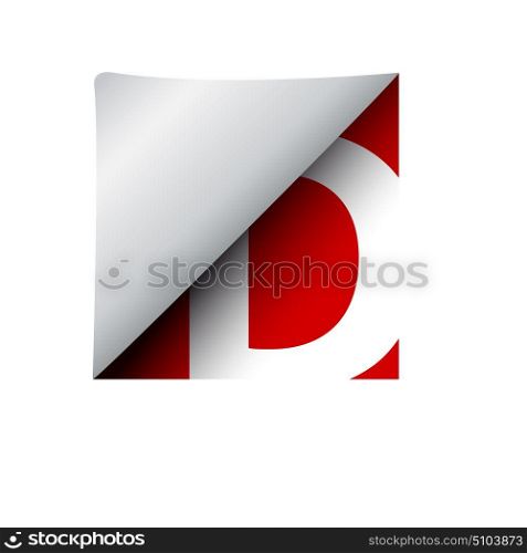vector sign label letter D