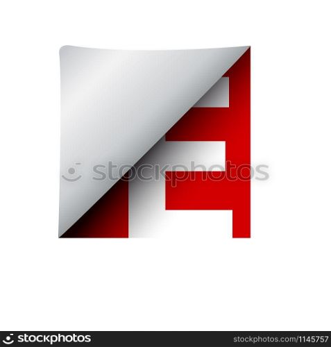 vector sign label letter E