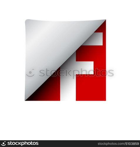 vector sign label letter F