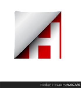 vector sign label letter H