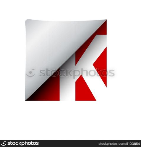 vector sign label letter K
