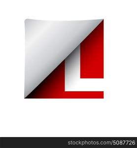 vector sign label letter L