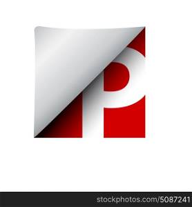vector sign label letter P