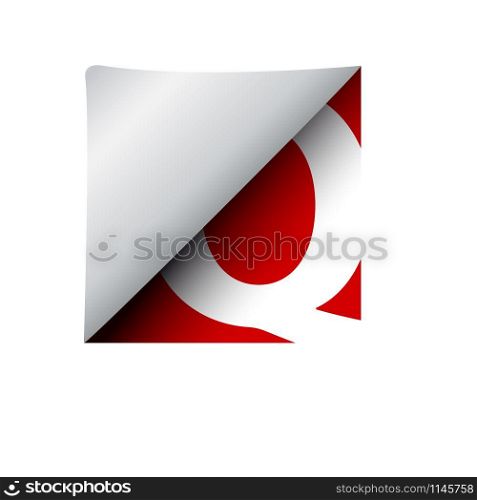 vector sign label letter Q