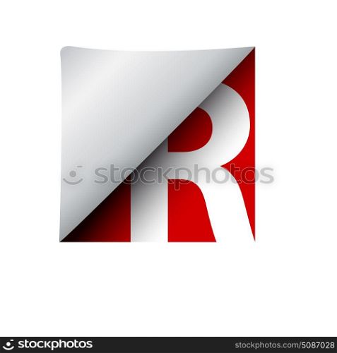 vector sign label letter R