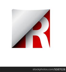 vector sign label letter R