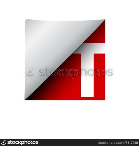 vector sign label letter T