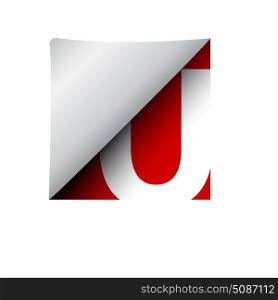 vector sign label letter U