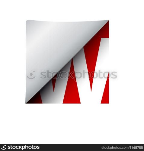 vector sign label letter W