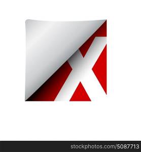 vector sign label letter X