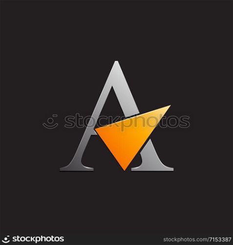 vector sign letter A with arrow