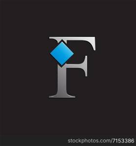 Vector sign letter F with square