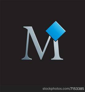 Vector sign letter M with square