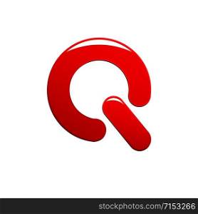 Vector sign letter Q, red power