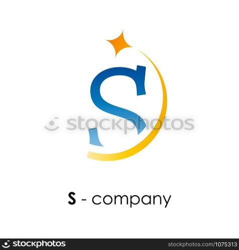 Vector sign letter S with star