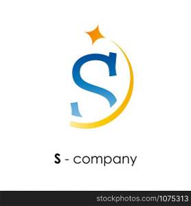 Vector sign letter S with star